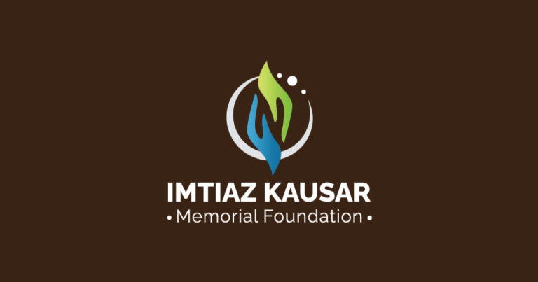 The logo and name of the Imtiaz Kausar Memorial Foundation symbolize compassion, trust, and a legacy of service